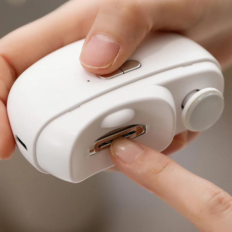 Electric Nail Clipper Grinding and Polishing with Light Automatic Nail Trimmer Rechargeable Nail Cutter Manicure for Baby Adult