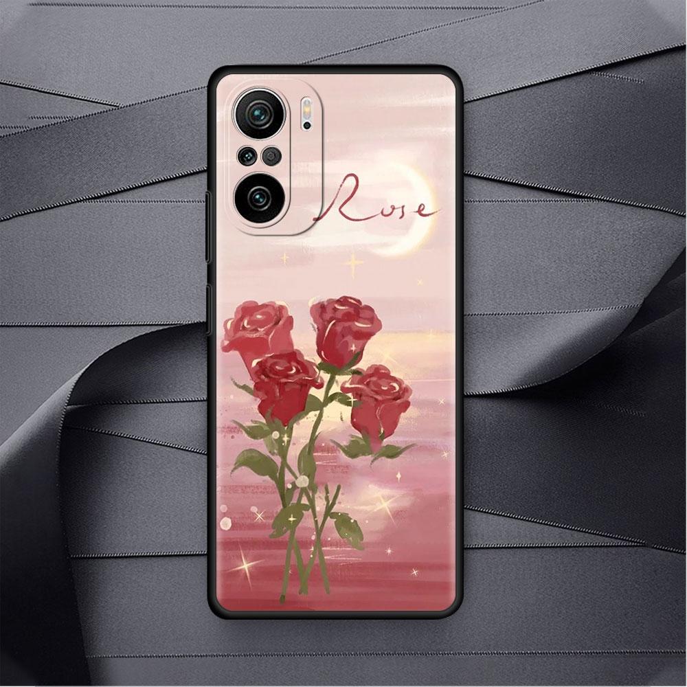 Case For Xiaomi Redmi Note 11 9S 10 9 8 7 9A 9C 9i K40 8T 10C 9T K50 Silicone Phone Shell Flower Cute