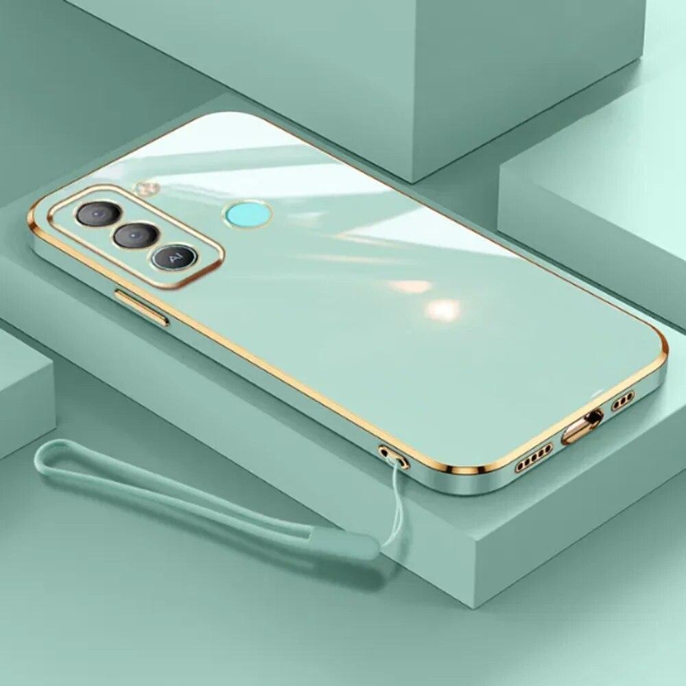 For Tecno Pop 5 LTE Case Tecno Pop 5 Pro Phone Case Luxury Square Plating  ShockProof Silicone Back Cover BD4 BD4i BD4a Cases