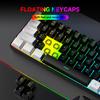 61-Key RGB Wired Gaming Keyboard & Mouse Set, Non-mechanical Membrane, Black & White, with Seven-Color Mini Backlight