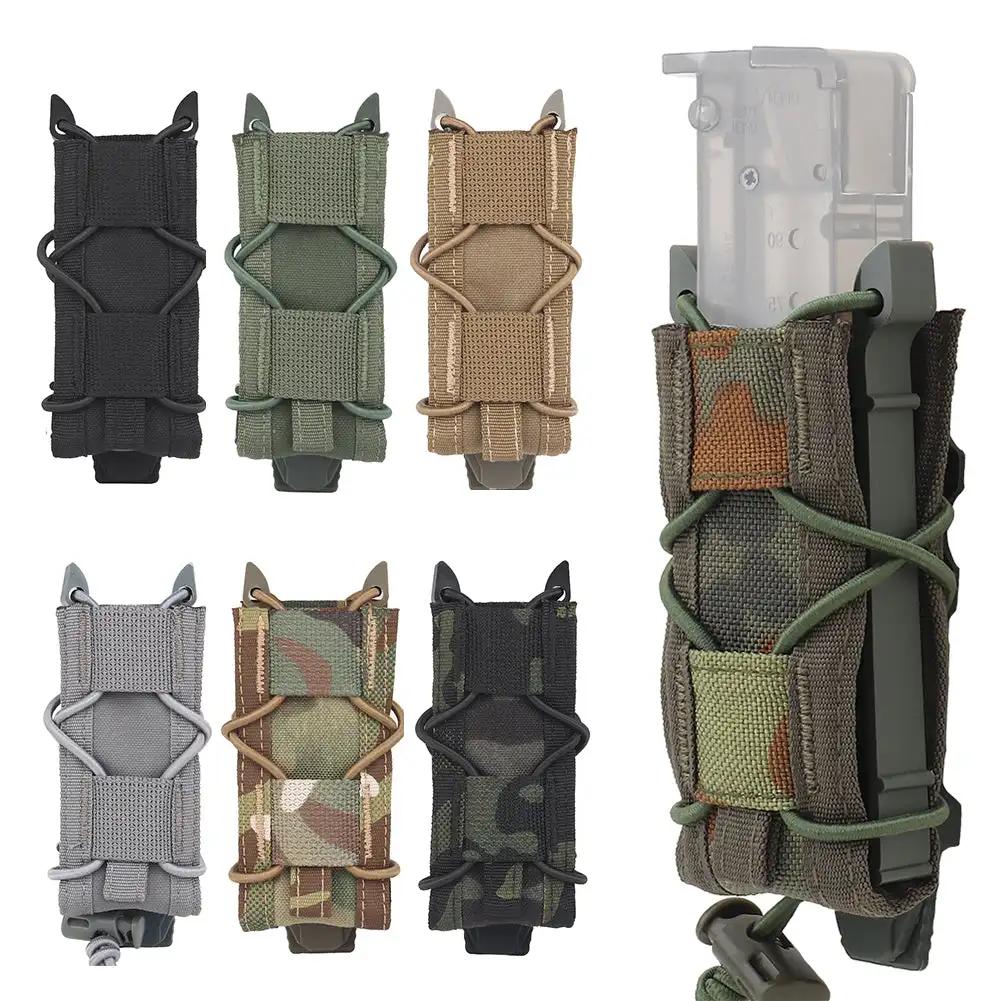 9mm Tactical Magazine Pouch Hunting Single Magazine Bag Outdoor Molle Flashlight Pouch Torch Holder Hunting Knife Holster Bag