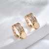 New Retro Glossy Hoop Earrings  Rose Gold Color Fashion Wedding Jewelry Unique Modern Natural Zircon Drop Earrings