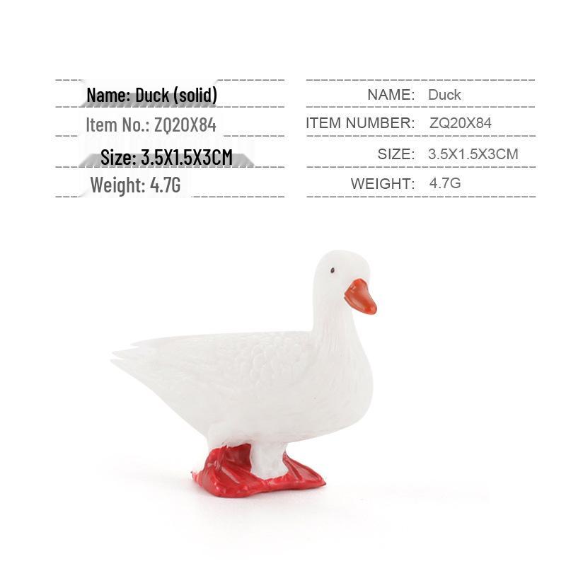 Desktop Farm Animal Models: Puppy, Sheep, Rabbit, Chicken, Duck, Goose Ornaments