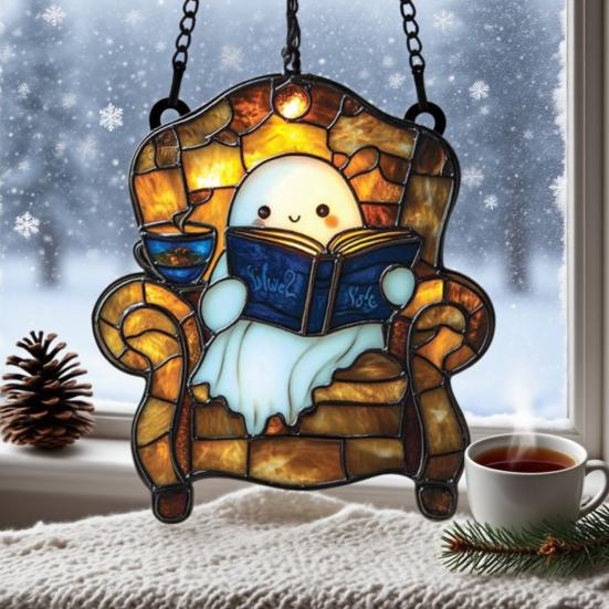 Halloween Ghost Bubble Bath Lamp LED Night Light Bathroom Decor Color-Changing Mood Light Ghost-Themed Bathtub Accent Lamp
