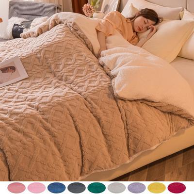 Coperte calde invernali ispessite di fascia alta per letti Coperta ponderata in cashmere di agnello artificiale più spessa Piumino trapuntato trapuntato