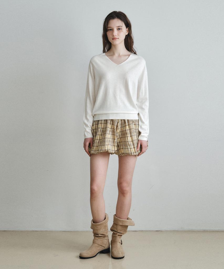 Wednesday Oasis For Woman Soft Lean V-Neck Knit_Ivory(Wc26Kn13)