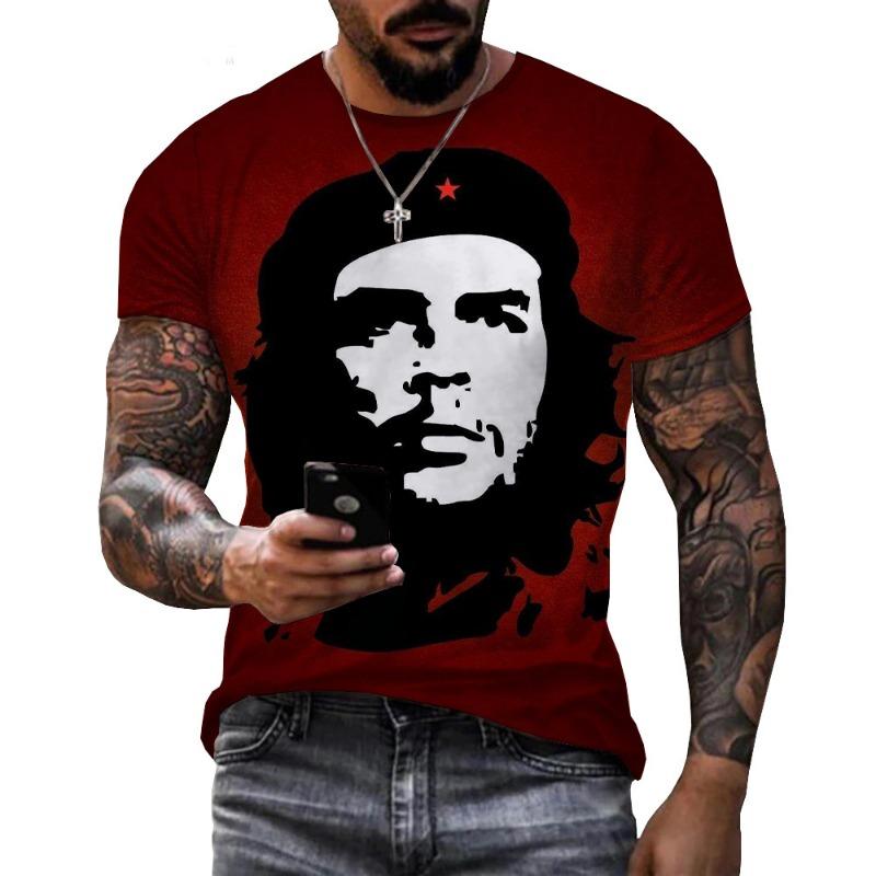 Ανδρικό T-Shirt με Γραφικό Che Guevara 3D Ρούχα Μόδα Harajuku T-Shirts Αναψυχής Λαιμόκοψη O Κοντομάνικο Πουλόβερ Καλοκαιρινά Φαρδιά Μπλουζάκια