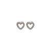 Silver Needle Heart-Shaped Diamond Studs - Trendy, Cool, and Sweet Earrings