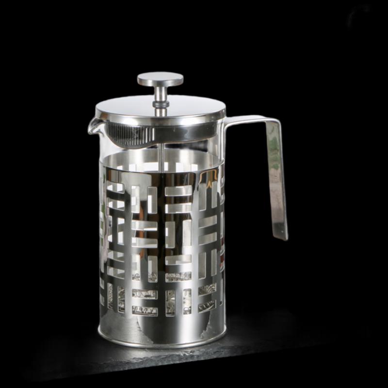 Plaid French Press & Pour-Over Coffee Maker