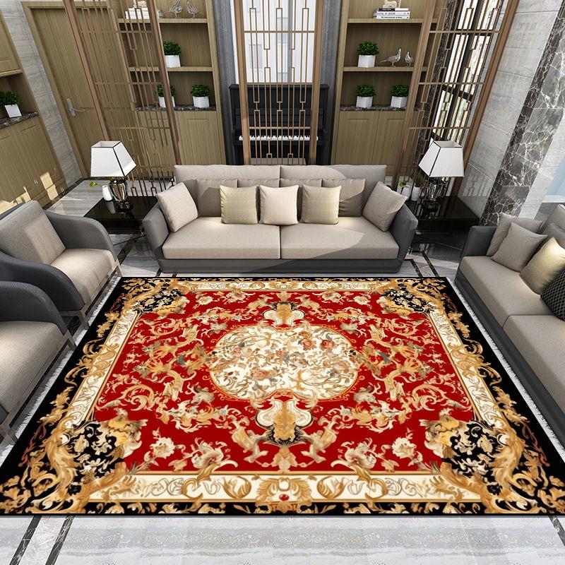 European Living Room Rugs Light Luxury Washable Bedroom Large Size Carpet Home Decoration Gorgeous Soft Fluff Non-slip Floor Mat