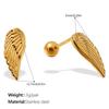 Stylish cute exquisite wind irregular shape stud earrings stainless steel gold plated variety earrings women