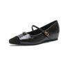 New Model277-5 Inner Height Increase Single Shoes Women'S Small Fragrant Wind Camellia Flat Bottom With French Mary Jane Shoes
