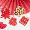 Chinese Style Wooden Double Happiness Pendant - Gold-Toned Wedding Room Ornament