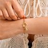 Stainless Steel 18K Gold Fashion Small Square Chain Bubble Buckle Copper Material 26 Letter Bracelet Br-2167