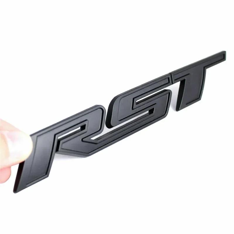 Metal RST Logo Car Front Grille Emblem Auto Trunk Sticker for Chevrolet Camaro Cavalier Onix Cruze Aveo Silverado la2