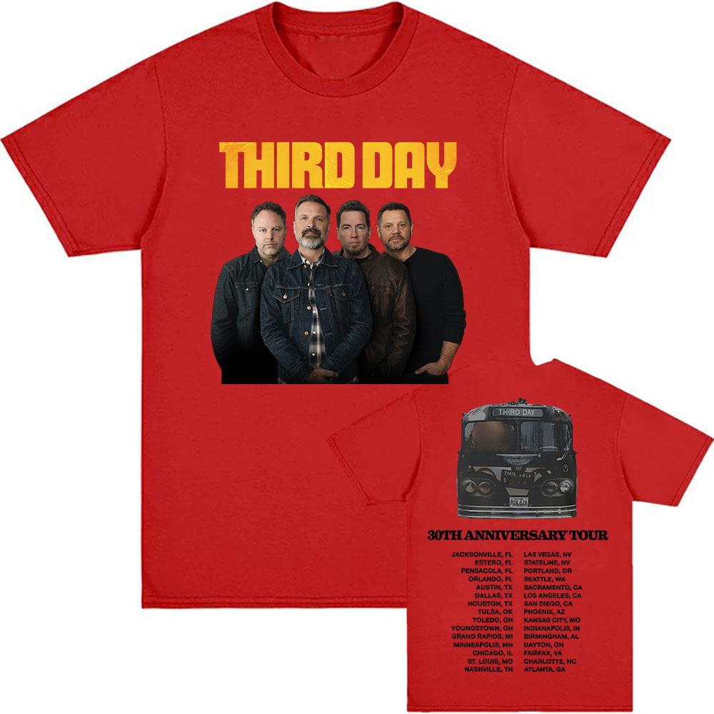 Hip Hop Streetwear Cotton Tees Third Day 30th Anniversary Tour 2026 T-shirt Heavy Mental Short Sleeve Male Tshirts Graphic Shirt XXL