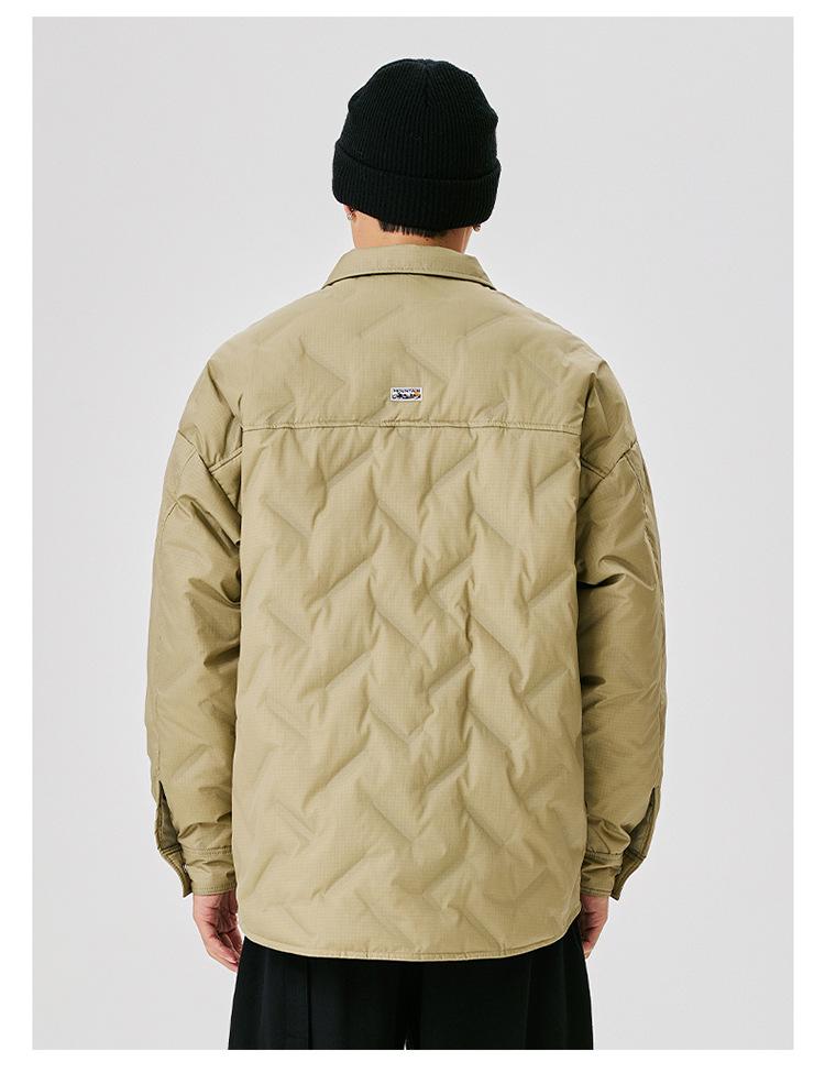 2025 Stylish Men's Loose-Fit Lightweight Warm White Duck Down Jacket - Youth Trendy Plus Size Shirt