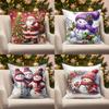 Weihnachtsmänner & Schneemänner Kissen zur Heimdekoration Geeignet für Sofa Schlafzimmer Auto Kissenbezug Kissen Rechteckiges Rückenkissen