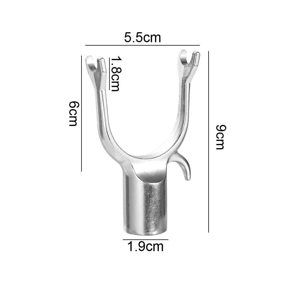 U Shaped Clothes Fork Head Portable Clothes Rod Metal Head Laundry Hanging Fork  Balcony