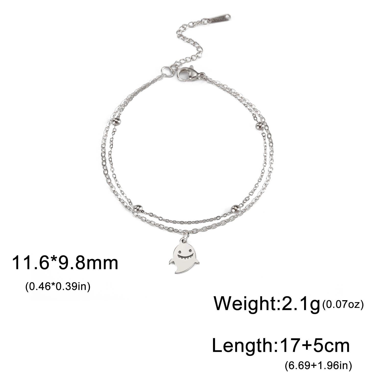 

Teamer Halloween Spider Web Ghost Bracelets for Women Men Stainless Steel Beaded Chain Bracelet Fashion Jewelry Festival Gifts