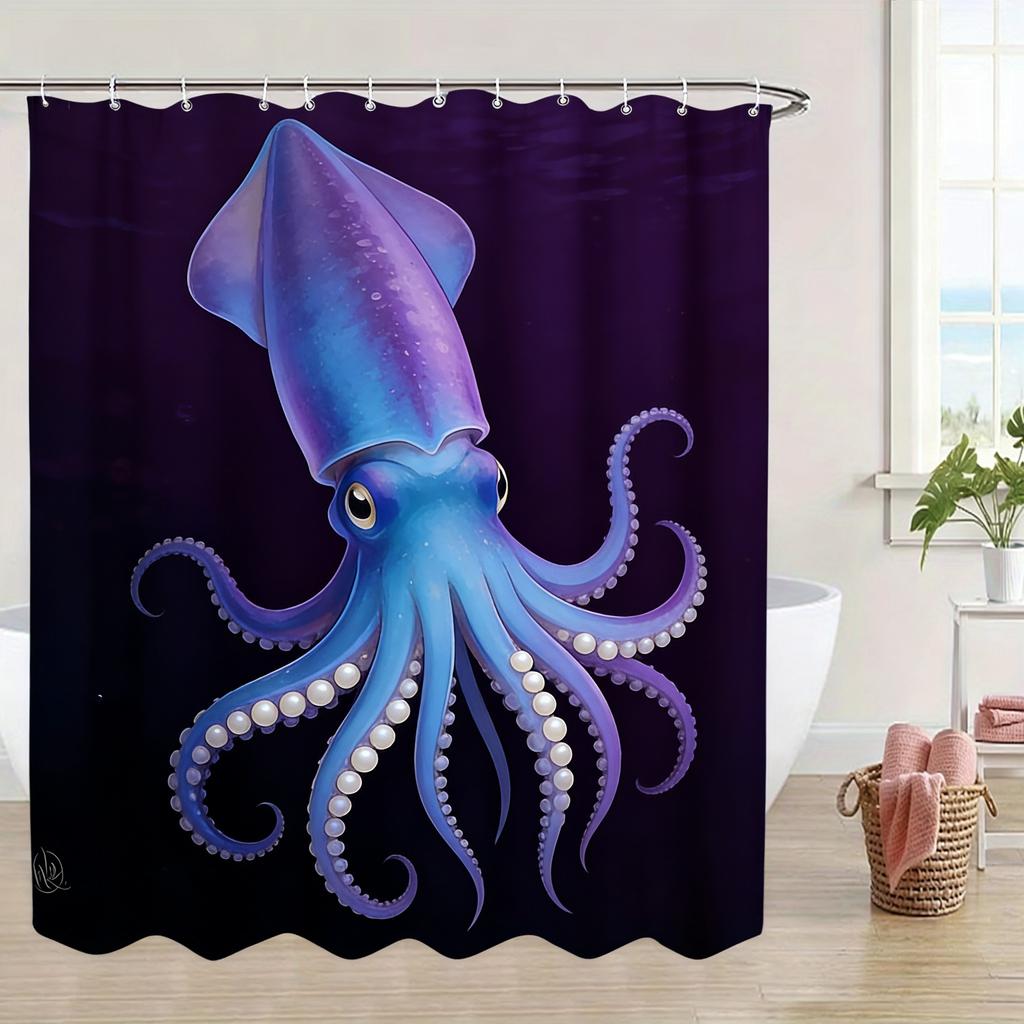 Ornate Gold Patterned Sea Turtle Underwater Waterproof Shower Curtain