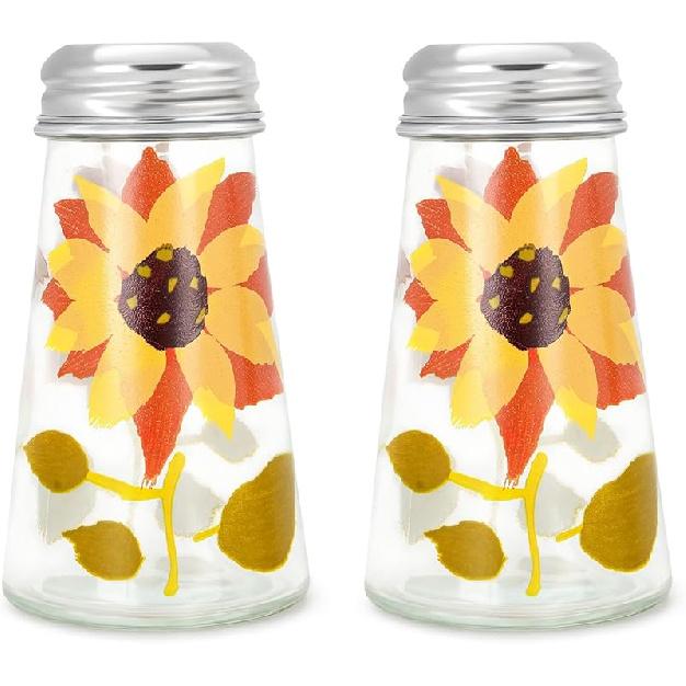Grant Howard 39013 Hand Painted Tapered Salt and Pepper Shaker Set, Sunflowers, Yellow