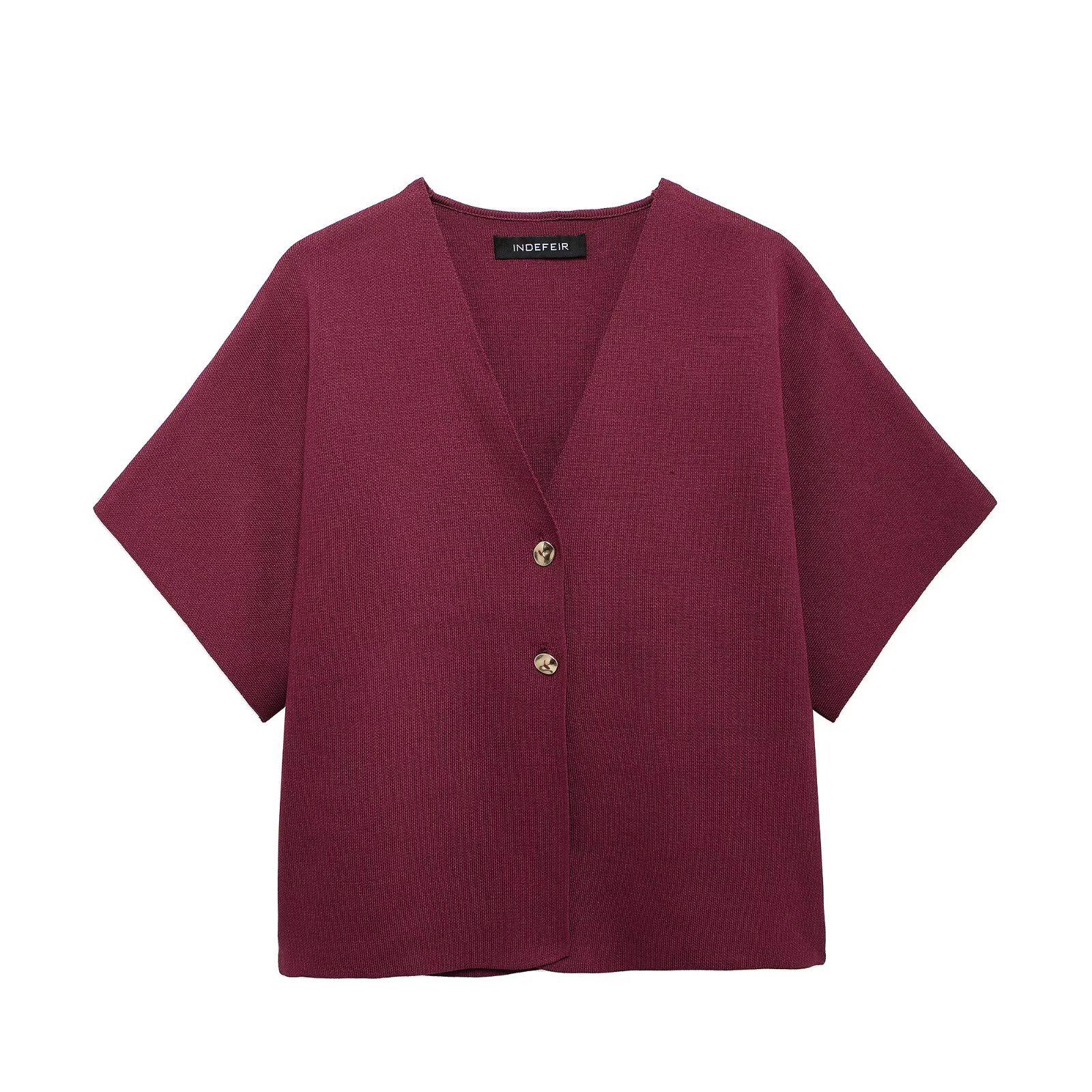 

Женская спортивная трикотажная куртка с V-образным вырезом в европейском и американском стиле, осень 2024 Large красный