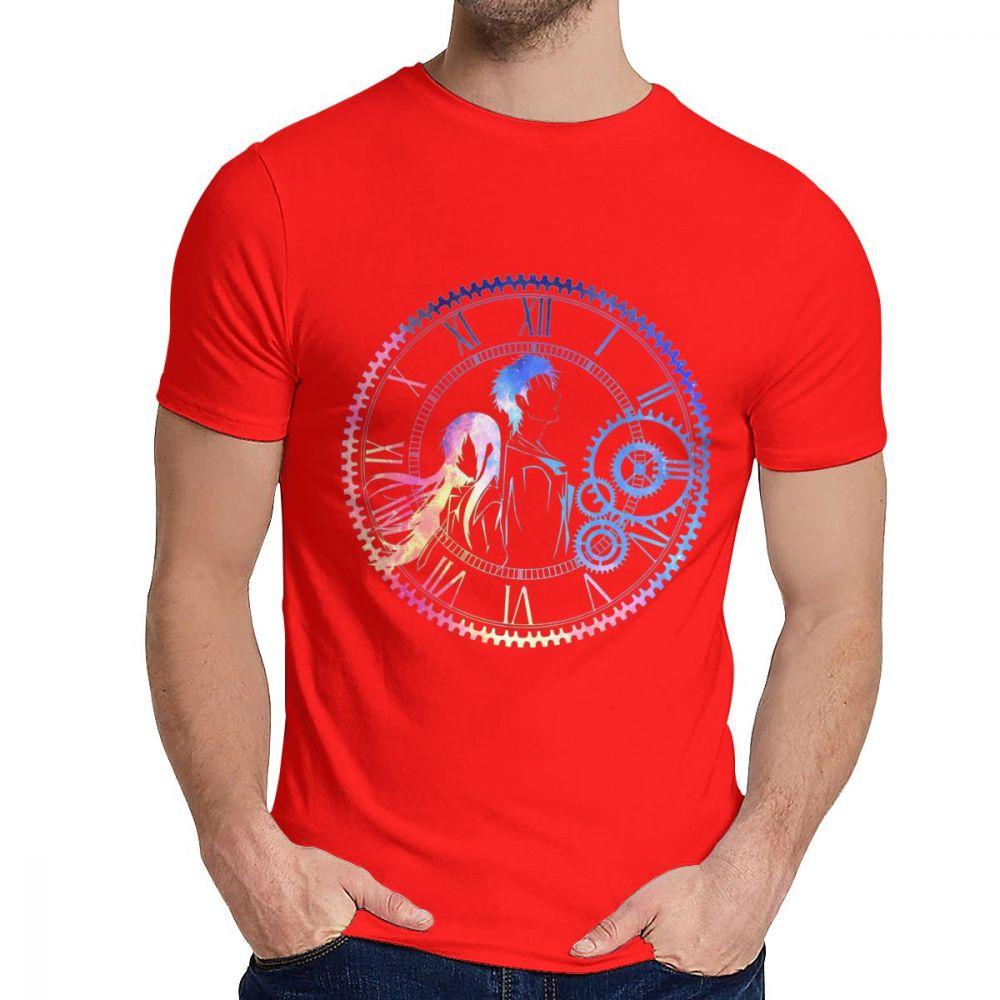 Steins Gate Loving Colors T Shirt Round Neck Popular Man Free Shipping Big Size Tshirt