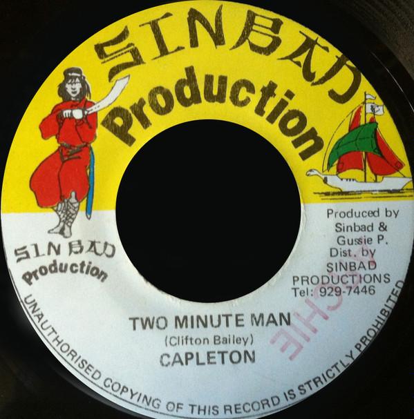 

7inch Record CAPLETON - Two Minute Man NONE Sinbad Producti 1992 Jamaica Reggae, Ska & Dub Used