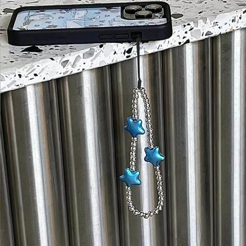 DIY Star Beaded Phone Chain Portable CellPhone Strap Lanyard Mobile Phone Pendant Decoration Exquisite Key Car Hangings