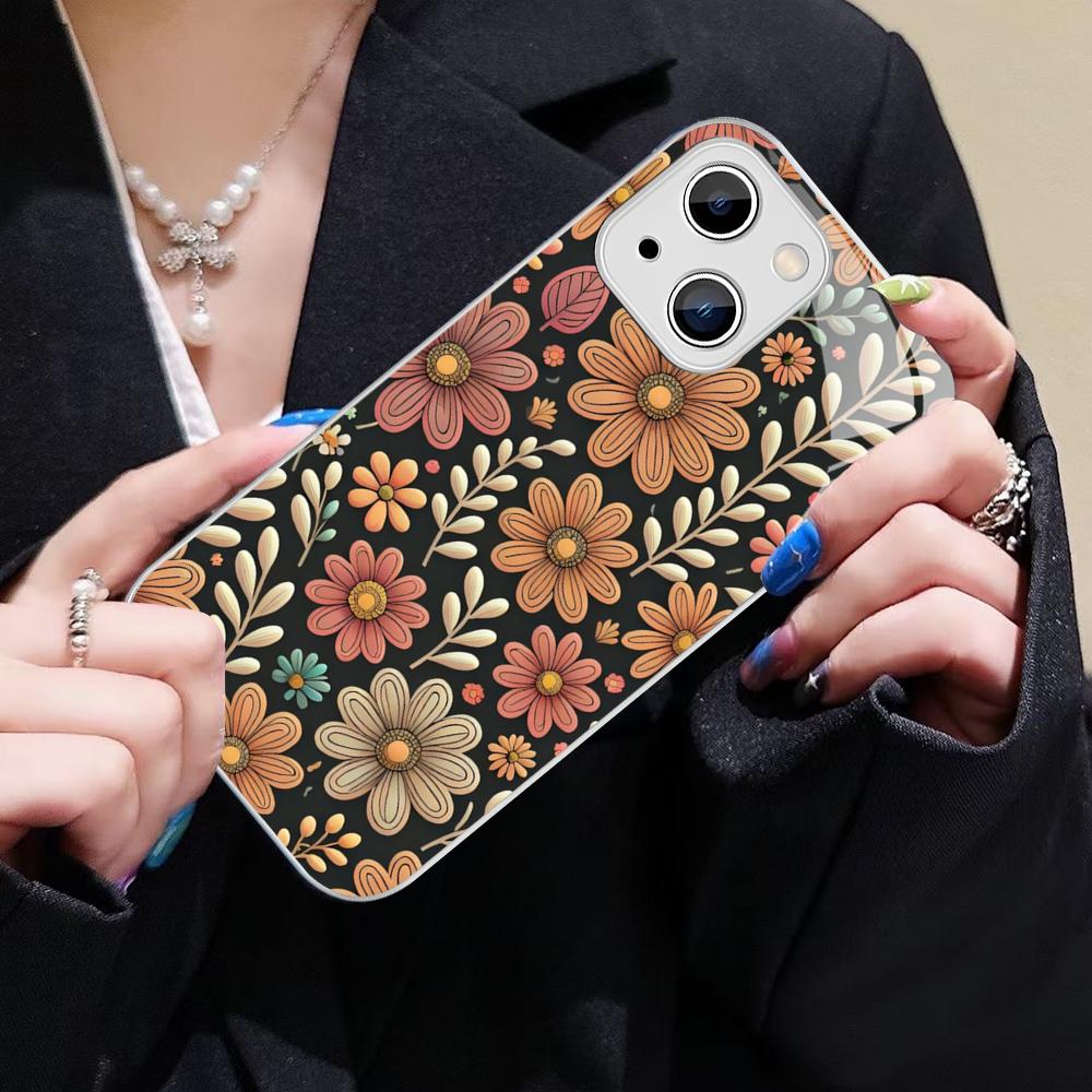 

Petal Leaf Diagram Phone Case For IPhone 14 13 12 Mini 11 Pro XS Max X XR 14 Plus Tempered Glass Cover iphone Xs Max