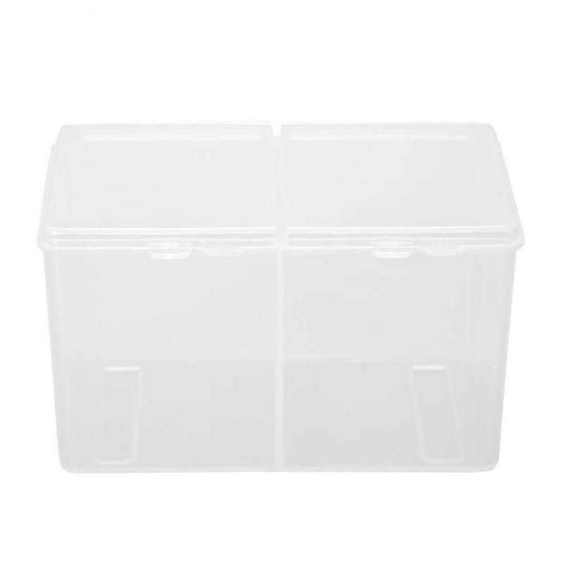 2 Grids Cotton Pads Swabs Container Nail Polish Glitter Powder Organizer Storage Box