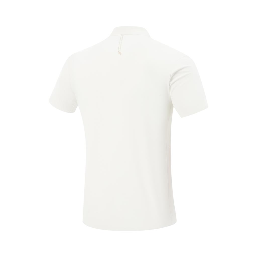 Li Ning Glory Series Sports Fashion Versatile Casual Breathable Letter Short Sleeve Polo Shirt Men Polo Shirts White APLV673-1