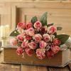 Artificial Roses Bunch Reusable Fake Flowers Maintenance-Free Faux Rose Bundle for Table