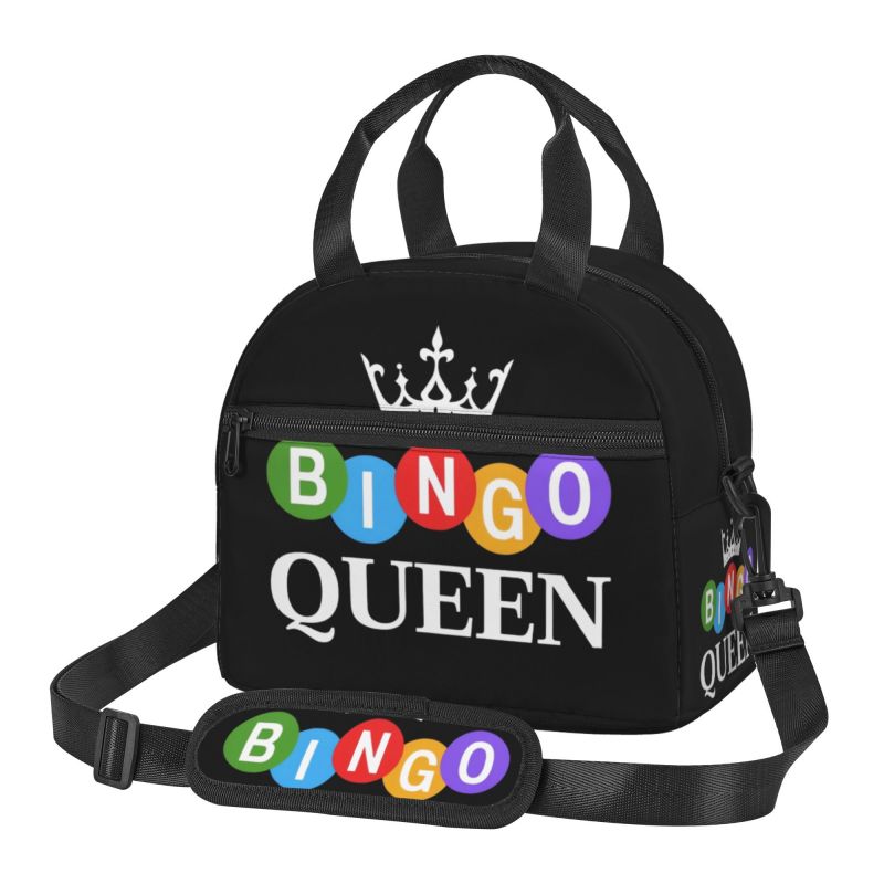 Custom Best Play Bingo Game for Bingo Players Insulated Lunch Bag Reusable Thermal Leakproof Bento Bags with Shoulder Strap