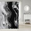 1pc Black and White Shower Curtain for Bathroom Decor 72" L x 72" W Modern Abstract Marble Bath Curtain Aesthetic Ink Textu