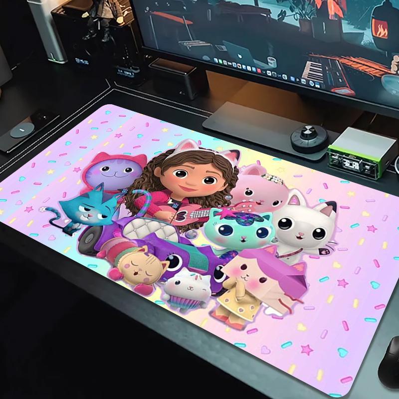 Gabby Dollhouse Color Mouse Pad Large Gaming Table Cushion Non-slip Laptop Tablet Big Mousepad XXL Mat Mini PC Playmat With Lock edge