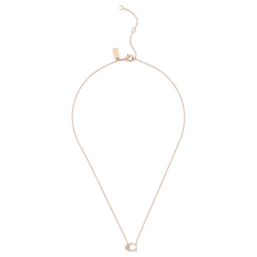 Coach Letter C Decorated Brass Necklace Women Necklace Rose-Gold F91433RGD