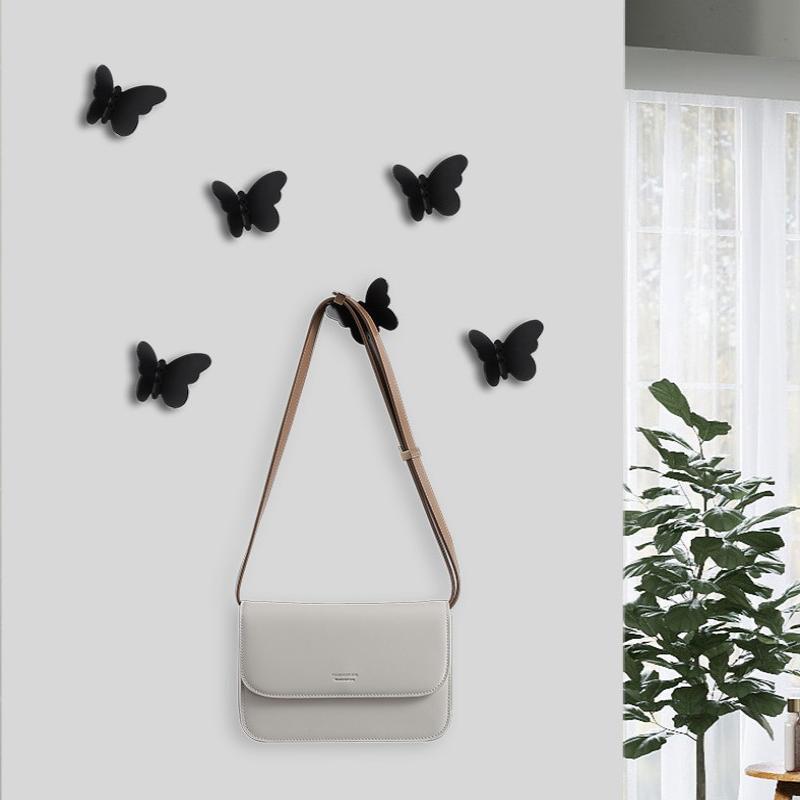 1Pc Creativity Butterflies Hook Aluminum Alloy Able Wall Hook Key Storage Hanger Kitchen Bathroom Organizer For