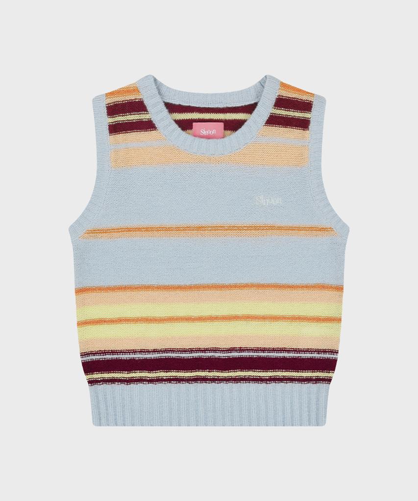 SINOON Sinoon Mix Stripe Knit Vest (Blue Mix)