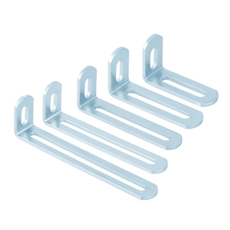 10Pcs Iron L Shaped Corner Brackets Fixer Double Slot Fixing Brackets For Wall Shelving Bookcases Easy Installation
