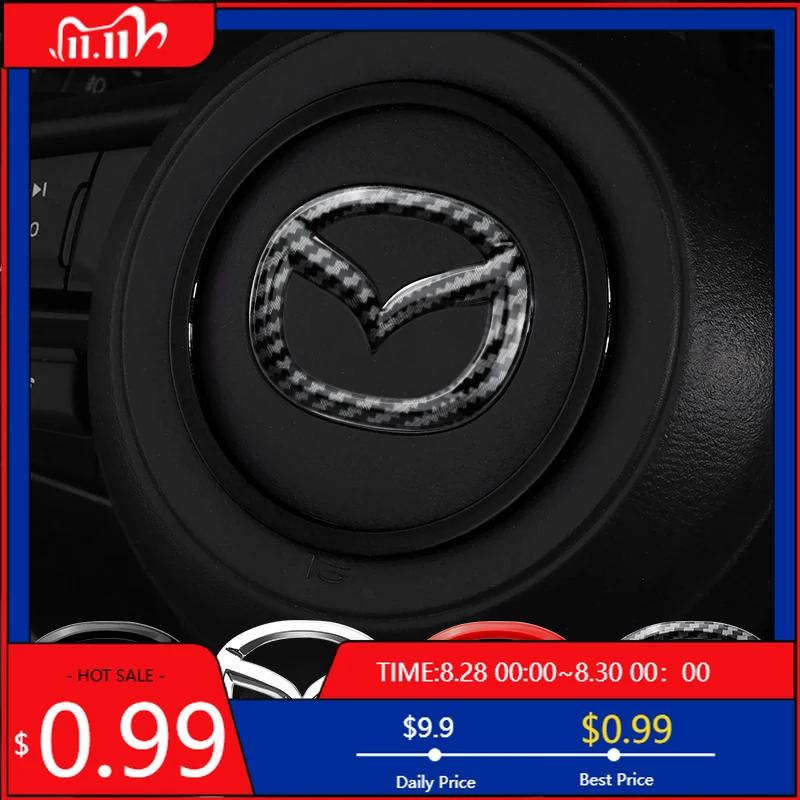 2025 Hot Car Steering Wheel Sticker Emblem Decal Badge Decoration Accessories For Mazda 3 Axela 6 Atenza CX-5 2 Demio CX-3 CX-30