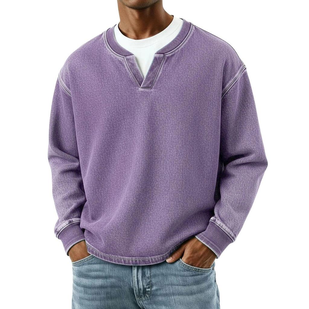 Pánská móda Jednobarevné Kulatý výstřih Dlouhý rukáv Ležérní móda Všestranné Dlouhý rukáv Volné Tričko Top