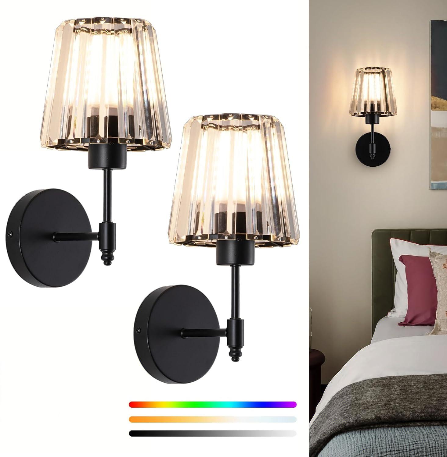 

Перезаряжаемый RGB настенный светильник из хрусталя с пультом дистанционного управления для спальни и гостиной Without Bulb