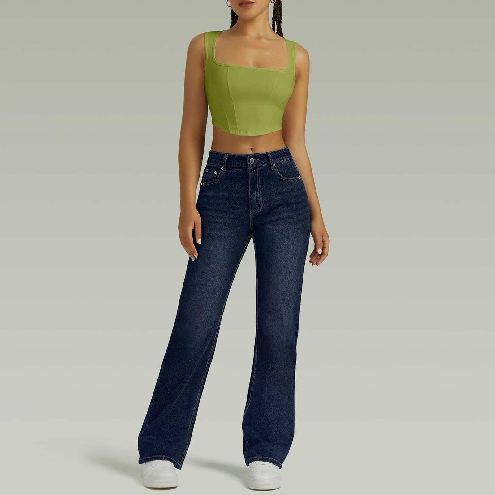 

Женские потертые женские джинсы с высокой талией Модные универсальные прямые брюки L