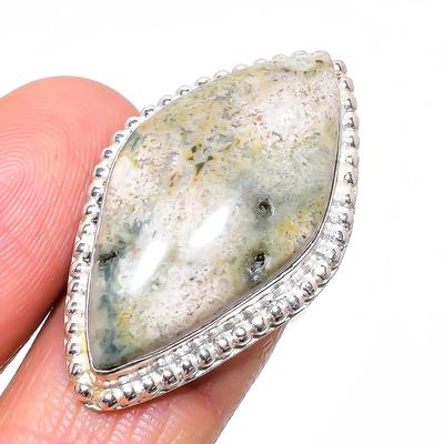 Natural Ocean Jasper Gemstone 925 Sterling Silver Jewelry Ring Size 6.5 F4D71