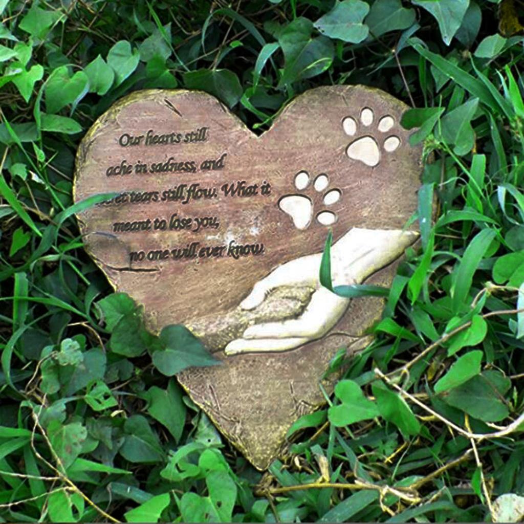 Pet Memorial Gifts Loss Of Pet Dog Gravestone Memorial Stone Paw Print Pet Memorial Headstone for Patio Porch Outdoors