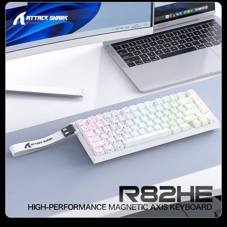 Attack Shark R82HE Wired RGB Esports Mechanical Keyboard with Magnetic Axis, Contour Side Engraving, Adjustable Key Travel, and Low Latency