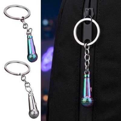 Mini Microphone Music Keychain Microphone Pendant Keychain Retro Sound Pendant Keyring Charm Microphone Music