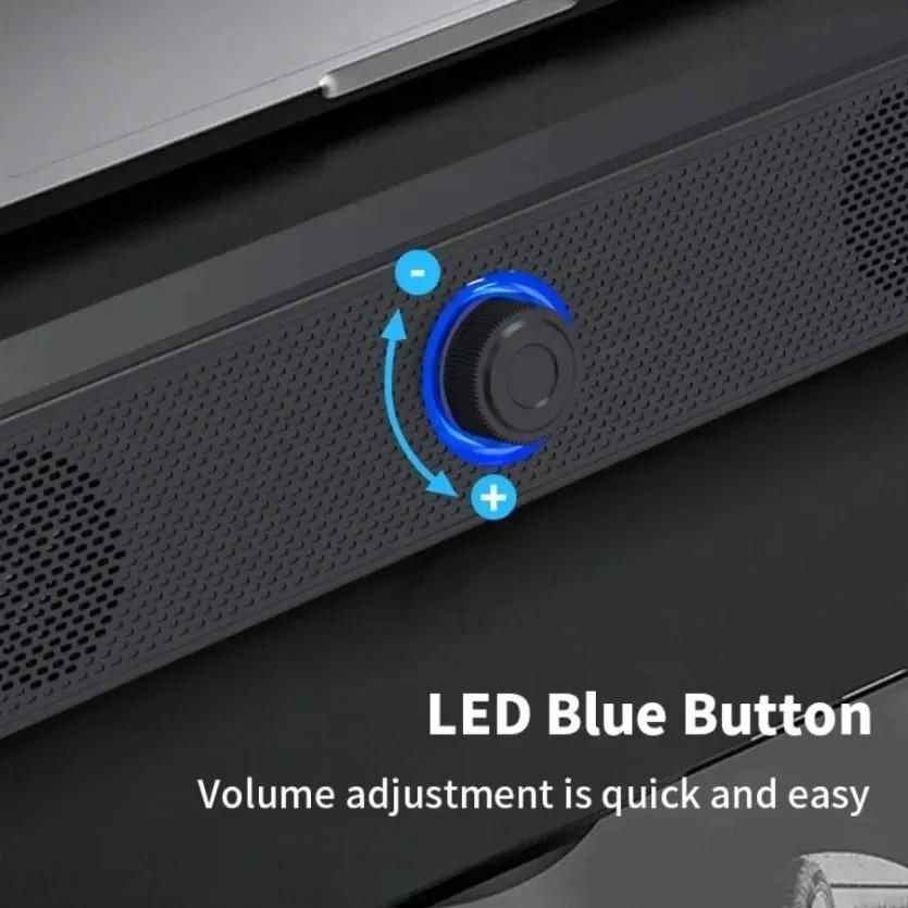 Bluetooth Computer Soundbar Speaker With Dual Speakers Powerful Bass Wired/Wireless Connection For PC Laptop Desktop